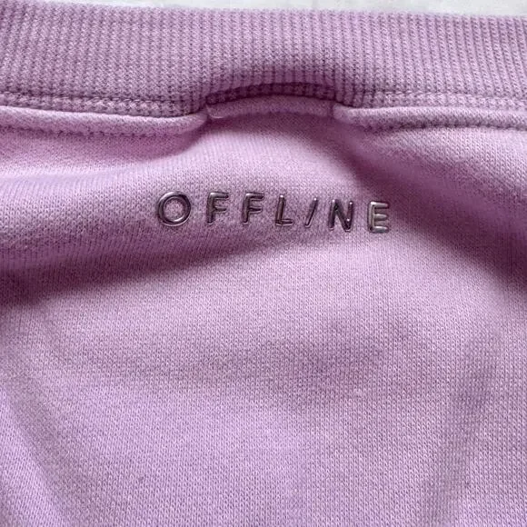 Offline by aerie cloud Fleece oversized crewneck sweatshirt lilac womens XL - Picture 6 of 7